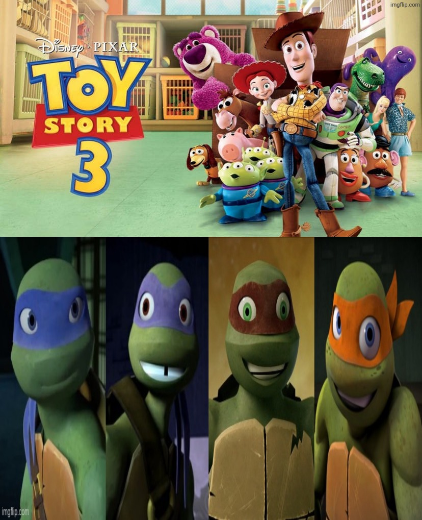 2012 Turtles loves toy story 3 (2010) | image tagged in who loves toy story 3,deviantart,tmnt,toy story,teenage mutant ninja turtles | made w/ Imgflip meme maker