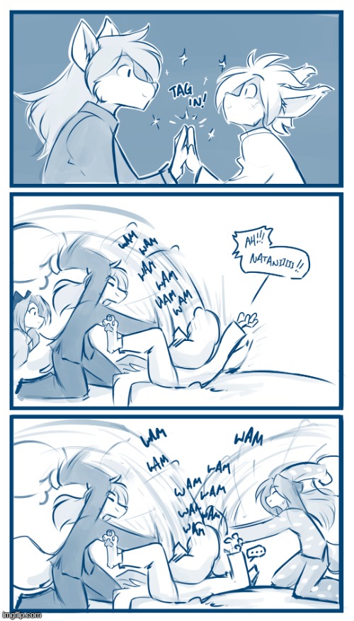 (art by thomas fischbach) | image tagged in natani,keith,laura,twokinds | made w/ Imgflip meme maker