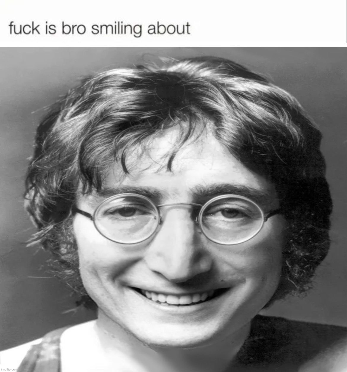 John Lennon smiling | image tagged in john lennon smiling | made w/ Imgflip meme maker