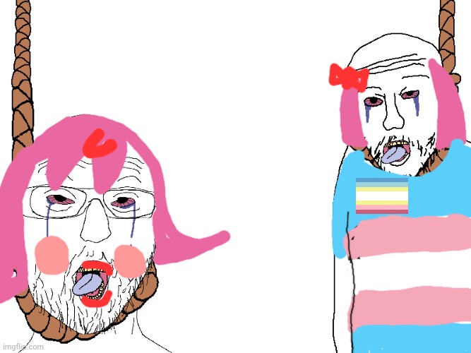 Two Trannies Hanging Blank Meme Template