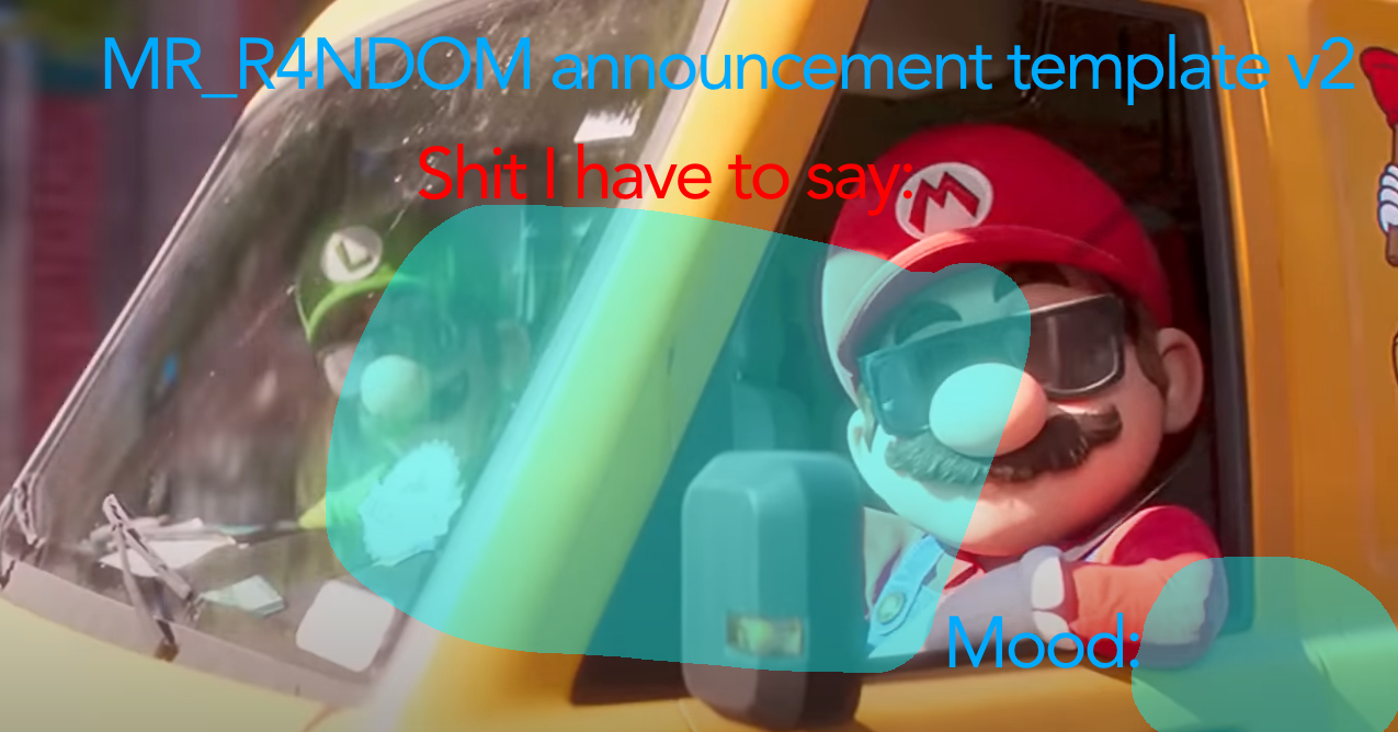 High Quality MR_R4NDOM announcement template v2 Blank Meme Template