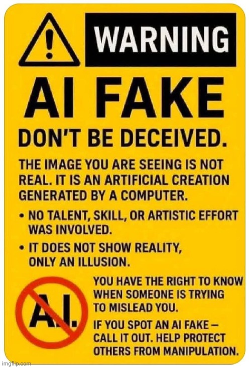 Imgflip users whenever they spot AI Slop: | image tagged in ai slop,warning label,artificial intelligence,images,imgflip users,crying | made w/ Imgflip meme maker