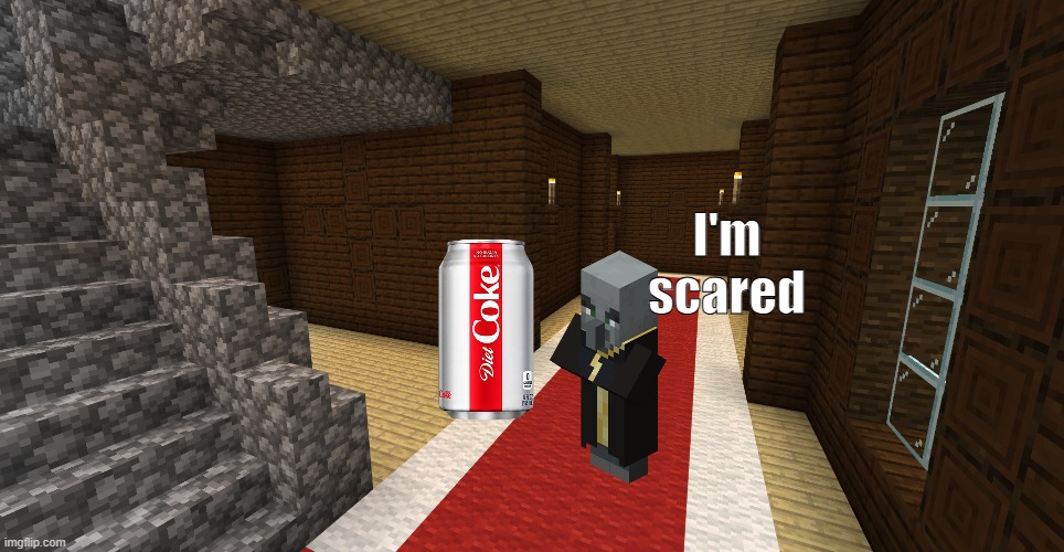 minecraft woodland mansion | I'm scared | image tagged in minecraft woodland mansion | made w/ Imgflip meme maker