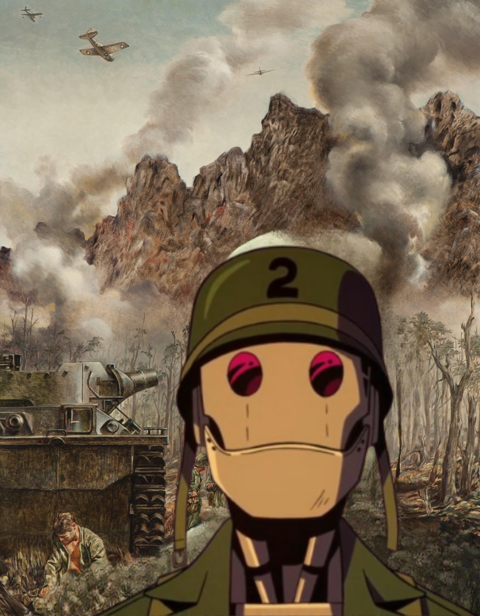 That Two Thousand Yard Stare - G.I. Robot Blank Meme Template