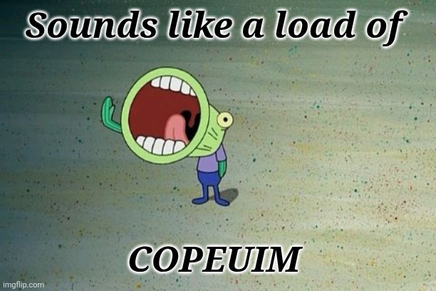 hoopla!! | Sounds like a load of COPEUIM | image tagged in hoopla | made w/ Imgflip meme maker