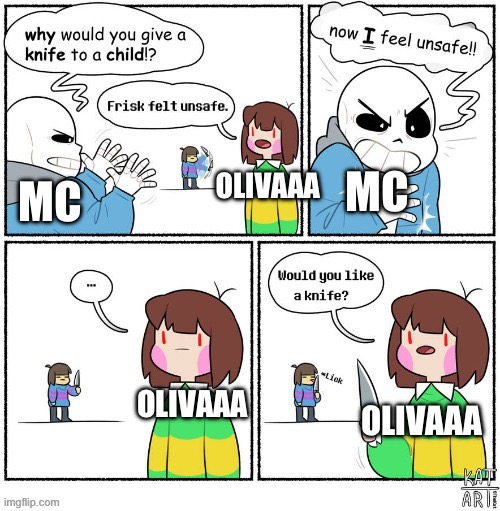 would you like a knife? | Mc Olivaaa Mc Olivaaa Olivaaa | image tagged in would you like a knife | made w/ Imgflip meme maker
