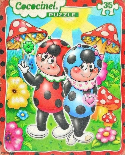 Puzzle Cococinel (Cocomiel)1992: Babicinel (Babimiel) | image tagged in puzzle_cococinel_et_babicinel webp | made w/ Imgflip meme maker