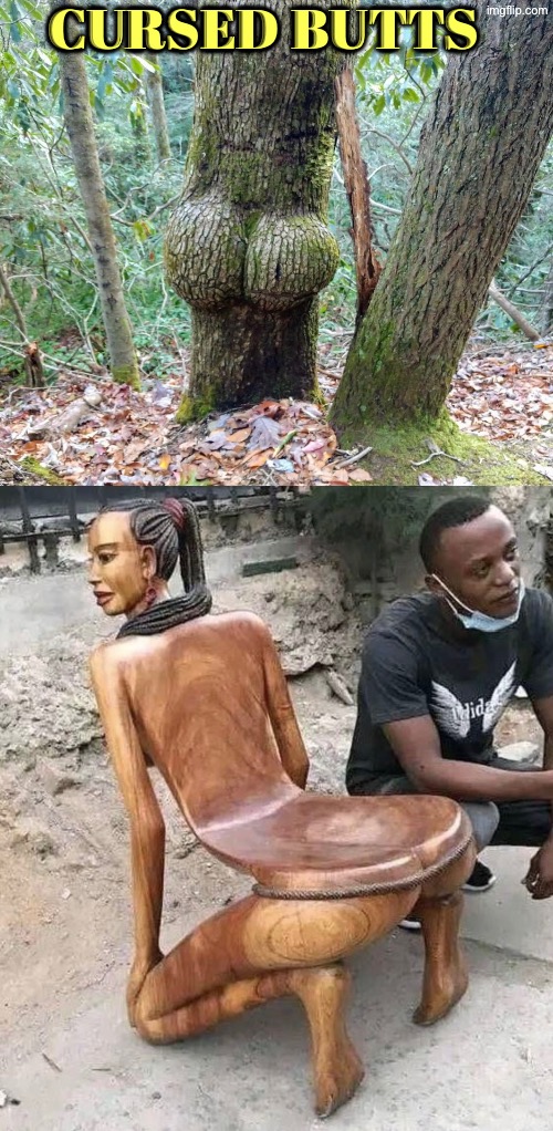 Cursed Butts | Cursed butts | image tagged in cursed images,butt,funny picture,chairs,trees,butt crack | made w/ Imgflip meme maker