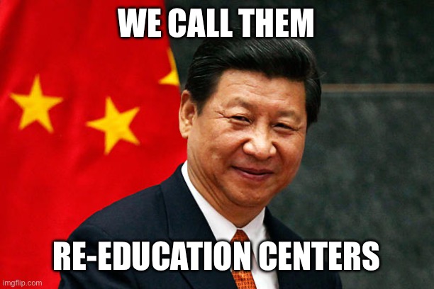 Xi Jinping | We call them Re-education centers | image tagged in xi jinping | made w/ Imgflip meme maker