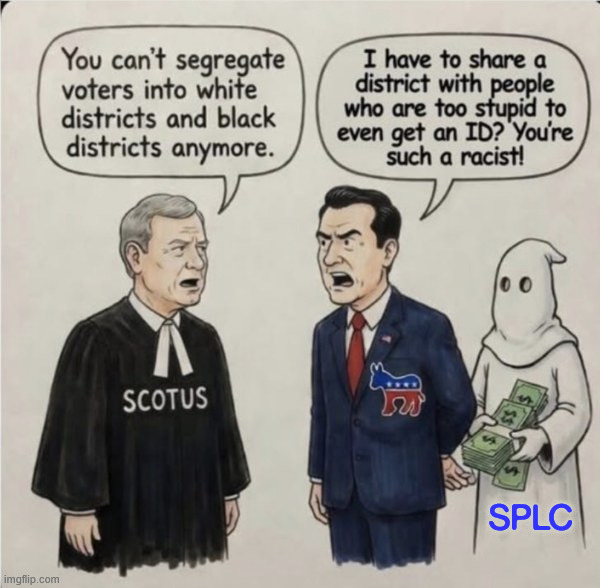 Court rules democrat racial gerrymandering void | SPLC | image tagged in political,reposts,splc,democrats,racial gerrymandering | made w/ Imgflip meme maker
