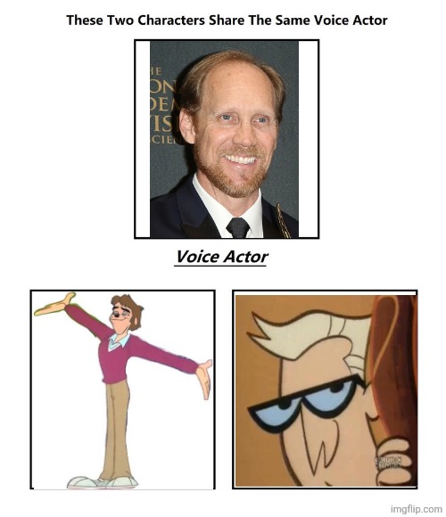 Jeff Bennett | image tagged in same voice actor,jeff bennett,dexters lab,an extremely goofy movie,cartoon network,disney | made w/ Imgflip meme maker