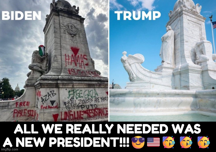 It turns out all we needed was a new President | ALL WE REALLY NEEDED WAS A NEW PRESIDENT!!!😎🇺🇸🥳🥳🥳 | image tagged in the difference is clear,political,reposts | made w/ Imgflip meme maker