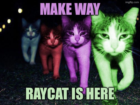 Wrong Neighborhood RayCats | Make way; RayCat is here | image tagged in wrong neighborhood raycats | made w/ Imgflip meme maker