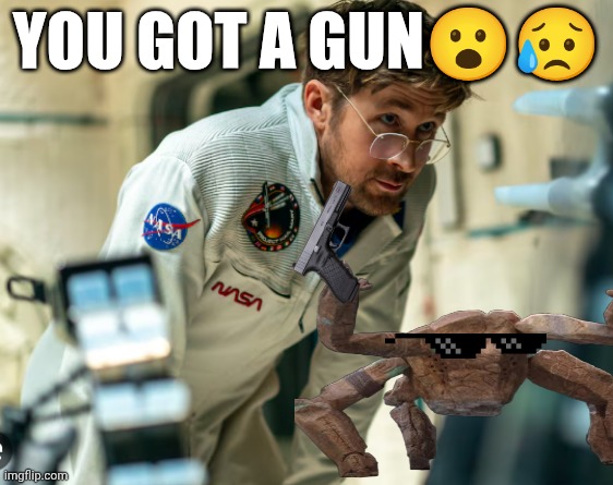 Ryan Gosling | You got a gun😮😥 | image tagged in ryan gosling | made w/ Imgflip meme maker