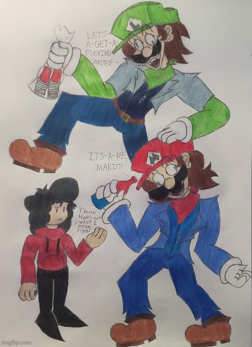 He said Mario Party | image tagged in mario party,d-sides,ocs,drawing | made w/ Imgflip meme maker