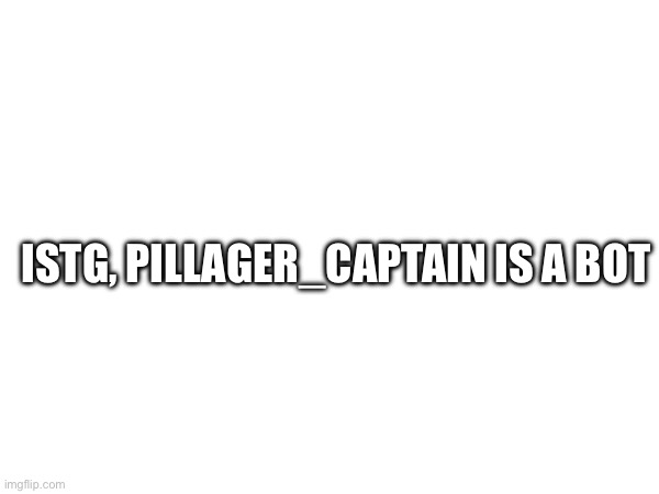 Istg, pillager_captain is a bot | made w/ Imgflip meme maker