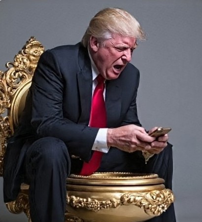tRump on his golden throne Blank Meme Template