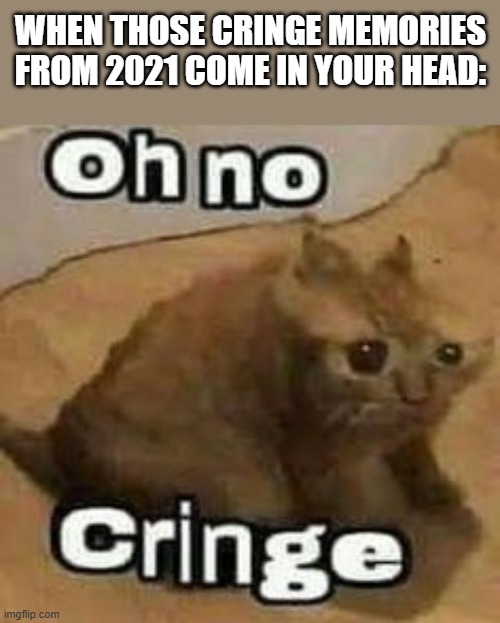 oH nO cRInGe | when those cringe memories from 2021 come in your head: | image tagged in oh no cringe | made w/ Imgflip meme maker