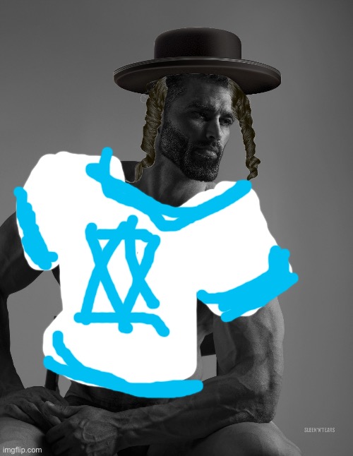 Every time I draw something pro-Israel $20 magically appears in my bank account. | image tagged in giga chad | made w/ Imgflip meme maker