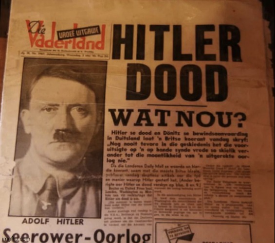 Hitler Dood | image tagged in hitler dood | made w/ Imgflip meme maker