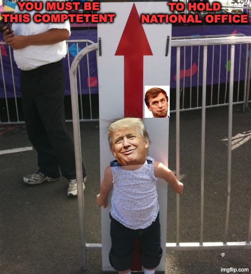 You must be this tall | You must be this comptetent to hold national office | image tagged in you must be this tall | made w/ Imgflip meme maker