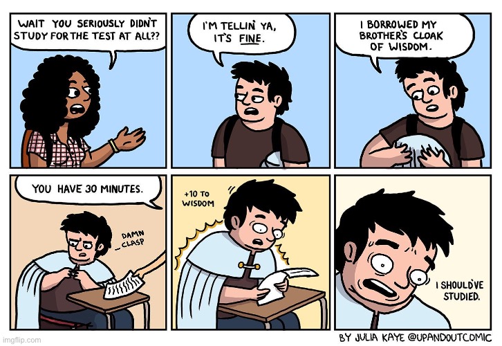 The cloak gives a different kind of wisdom | image tagged in comic,cloak,wisdom,studying | made w/ Imgflip meme maker