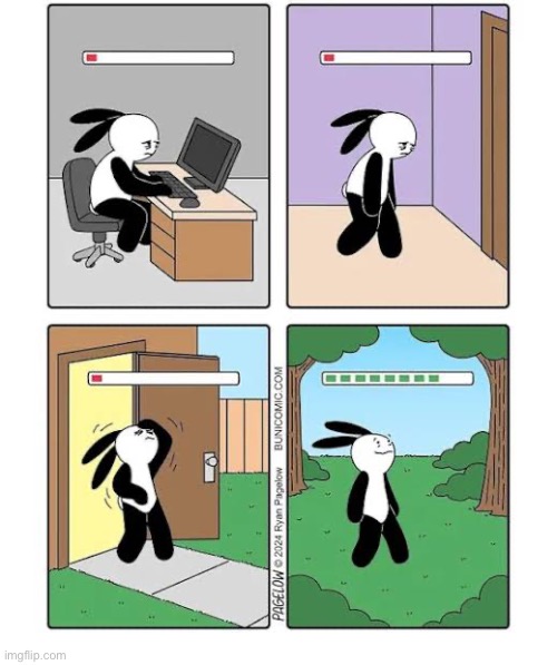 Buni Comics | image tagged in comics,buni comics,laptop,low power,outside,power up | made w/ Imgflip meme maker