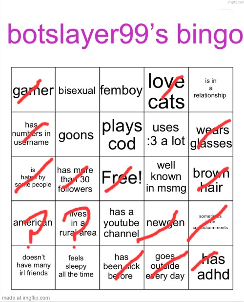 botslayer bingo | image tagged in botslayer bingo | made w/ Imgflip meme maker