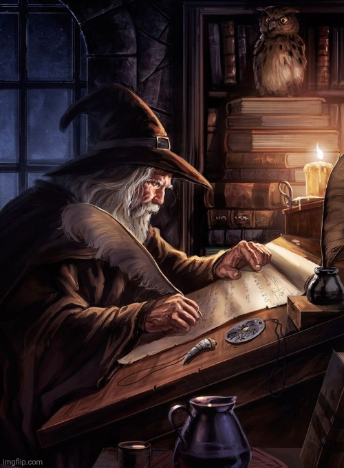 wizard writing | image tagged in wizard writing | made w/ Imgflip meme maker