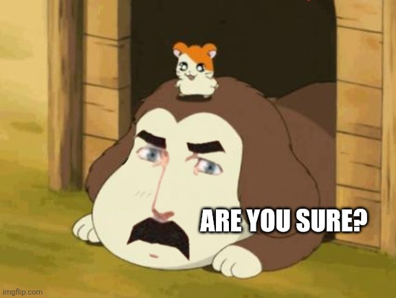 Hamtaro-dog | Are you sure? | image tagged in memes,hamtaro,dogs | made w/ Imgflip meme maker