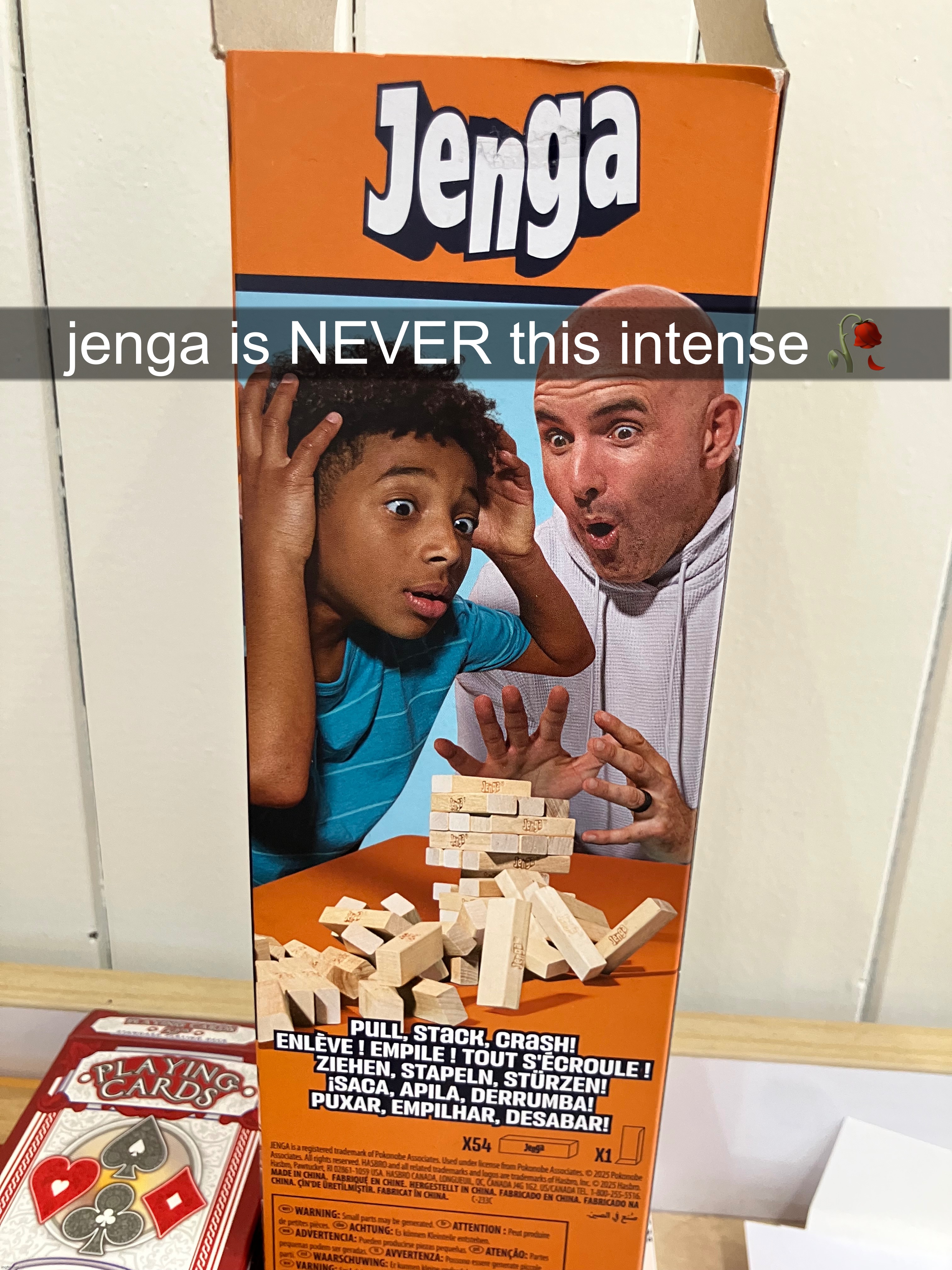 did you know? jenga spelt backwards = agent | jenga is NEVER this intense 🥀 | made w/ Imgflip meme maker