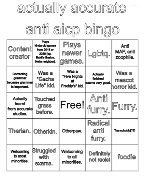 High Quality Anti Aicp bingo Blank Meme Template