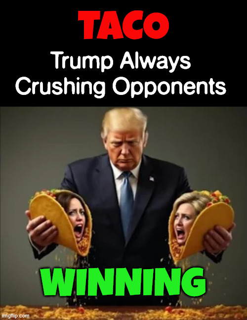 TACO | TACO; Trump Always Crushing Opponents; WINNING | image tagged in trump,taco,winning | made w/ Imgflip meme maker