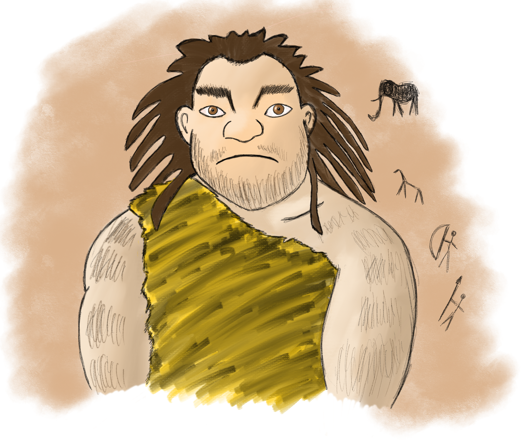 Caveman of shame Blank Meme Template