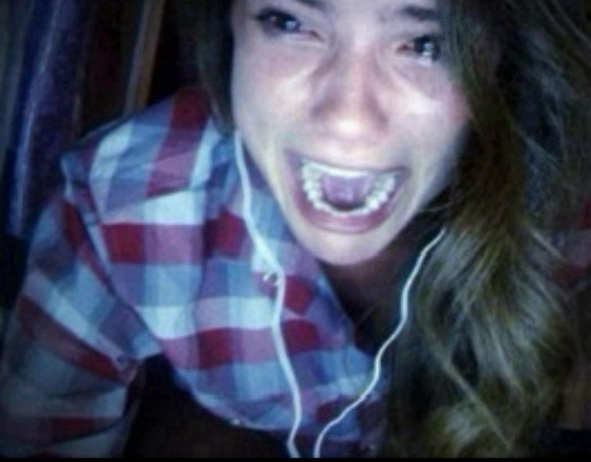Girl crying with headphones Blank Meme Template