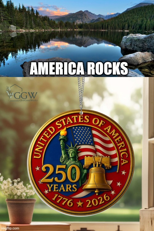 America rocks | image tagged in bear lake | made w/ Imgflip meme maker