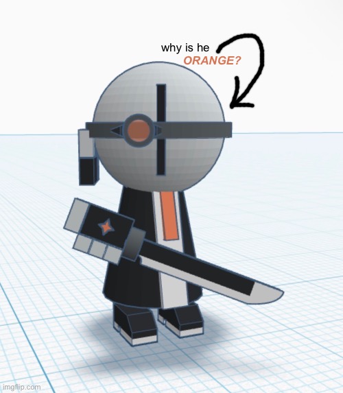 why is he ORANGE? | made w/ Imgflip meme maker