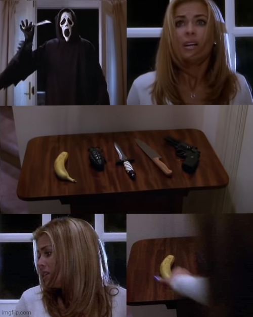 Scary Movie Banana Scene | image tagged in scary movie banana scene | made w/ Imgflip meme maker