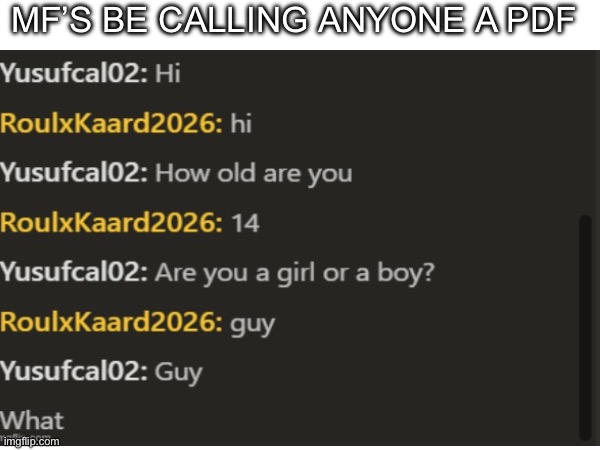 Like bro he didn’t ask fr jack calling someone a pdf based only on his makes you an idiot | Mf’s be calling anyone a pdf | made w/ Imgflip meme maker