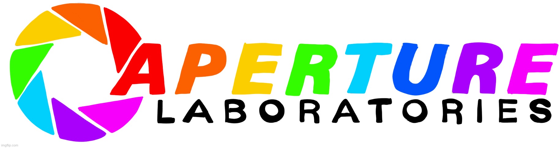 Aperture laboratory’ pride month logo | image tagged in portal,pride month,aperture laboratory | made w/ Imgflip meme maker