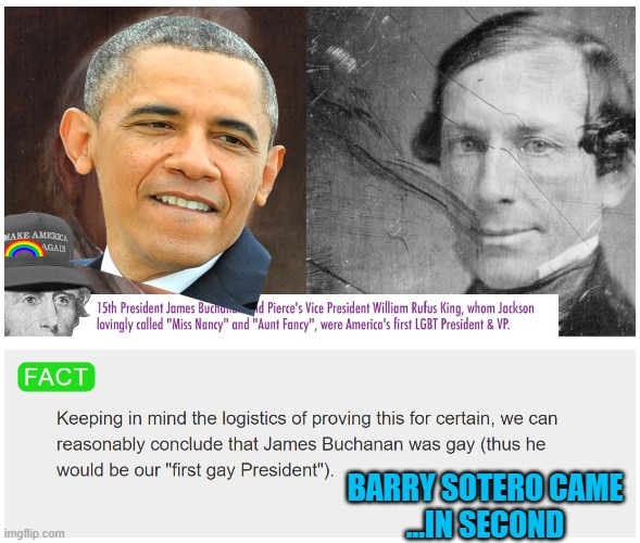 James Buchanan gay | Barry sotero came
...in second | image tagged in james buchanan gay | made w/ Imgflip meme maker