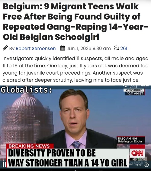 Getting too young to fathom. Was initiated by her boyfriend. North African/Somali group. Islam is brutal there | Globalists:; Diversity proven to be way stronger than a 14 yo girl | image tagged in cnn breaking news template,globalism,immigrants,europe,dark humor | made w/ Imgflip meme maker