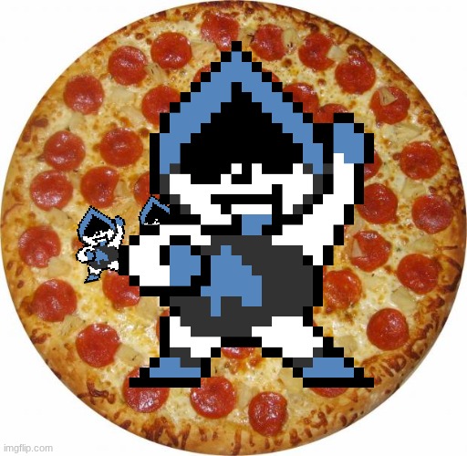 lancer is on the pizza | image tagged in pizza | made w/ Imgflip meme maker
