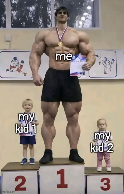 pov the competition is loving my wife | me; my kid 2; my kid 1 | image tagged in chad vs chuds | made w/ Imgflip meme maker