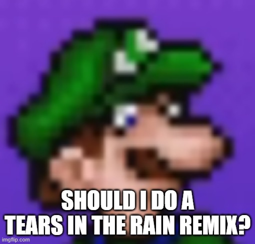 loogi | should i do a tears in the rain remix? | image tagged in loogi | made w/ Imgflip meme maker