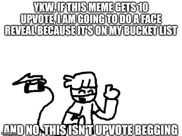 And yes, I'm being serious on the face reveal | YKW, if this meme gets 10 upvote, I am going to do a face reveal because it's on my bucket list; And no, this isn't upvote begging | image tagged in murder drones | made w/ Imgflip meme maker
