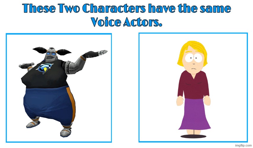 Mona Marshall 2 | image tagged in same voice actor,mona marshall,south park,ratchet and clank,comedy central,playstation | made w/ Imgflip meme maker
