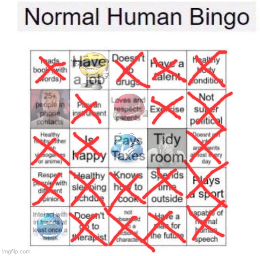 Normal human bingo | image tagged in normal human bingo | made w/ Imgflip meme maker