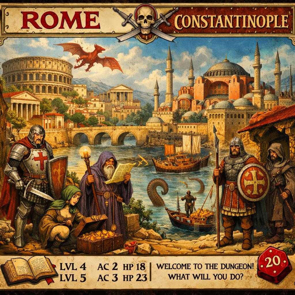 Rome, Constantinople, Open OSR.Including old-school D&D, Blank Meme Template