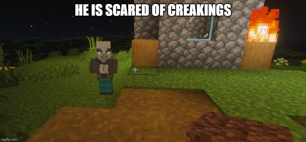 Vindicator | he is scared of creakings | image tagged in vindicator | made w/ Imgflip meme maker